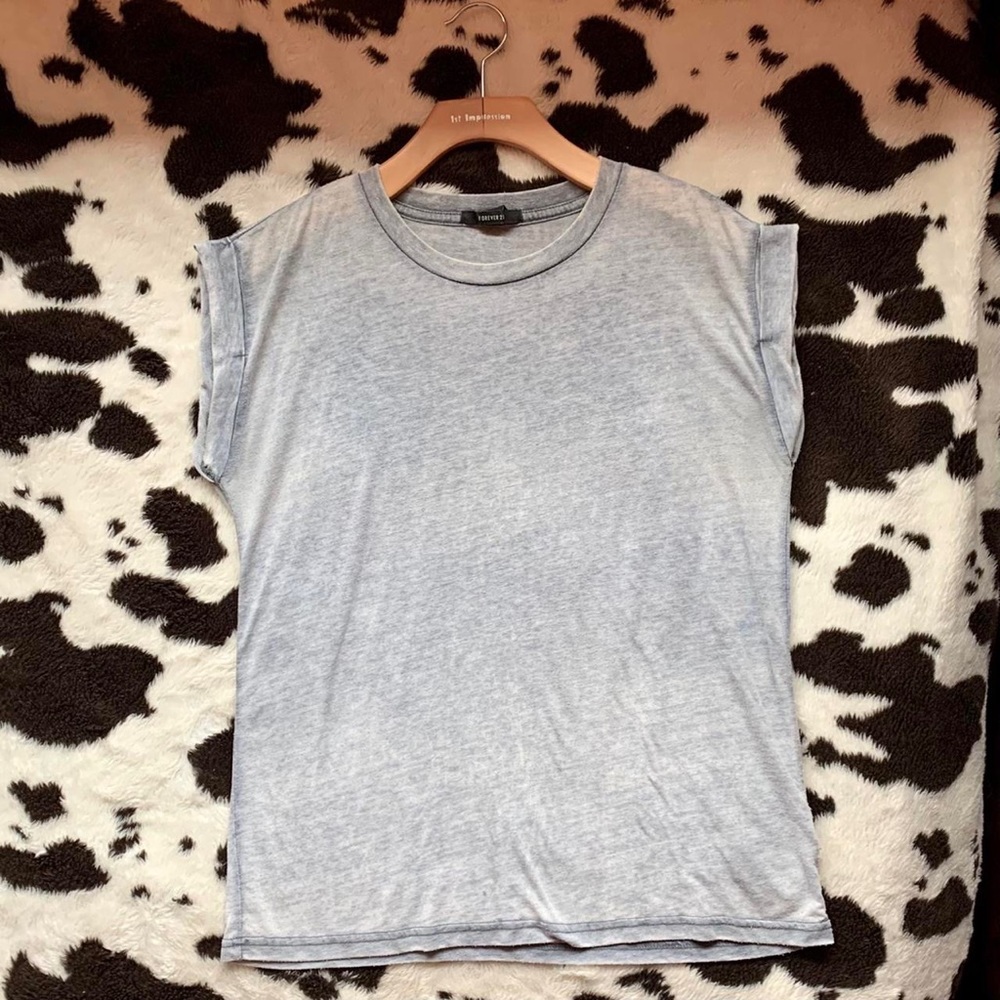 Forever 21 oversized Greaser styled rolled up sleeve tshirt